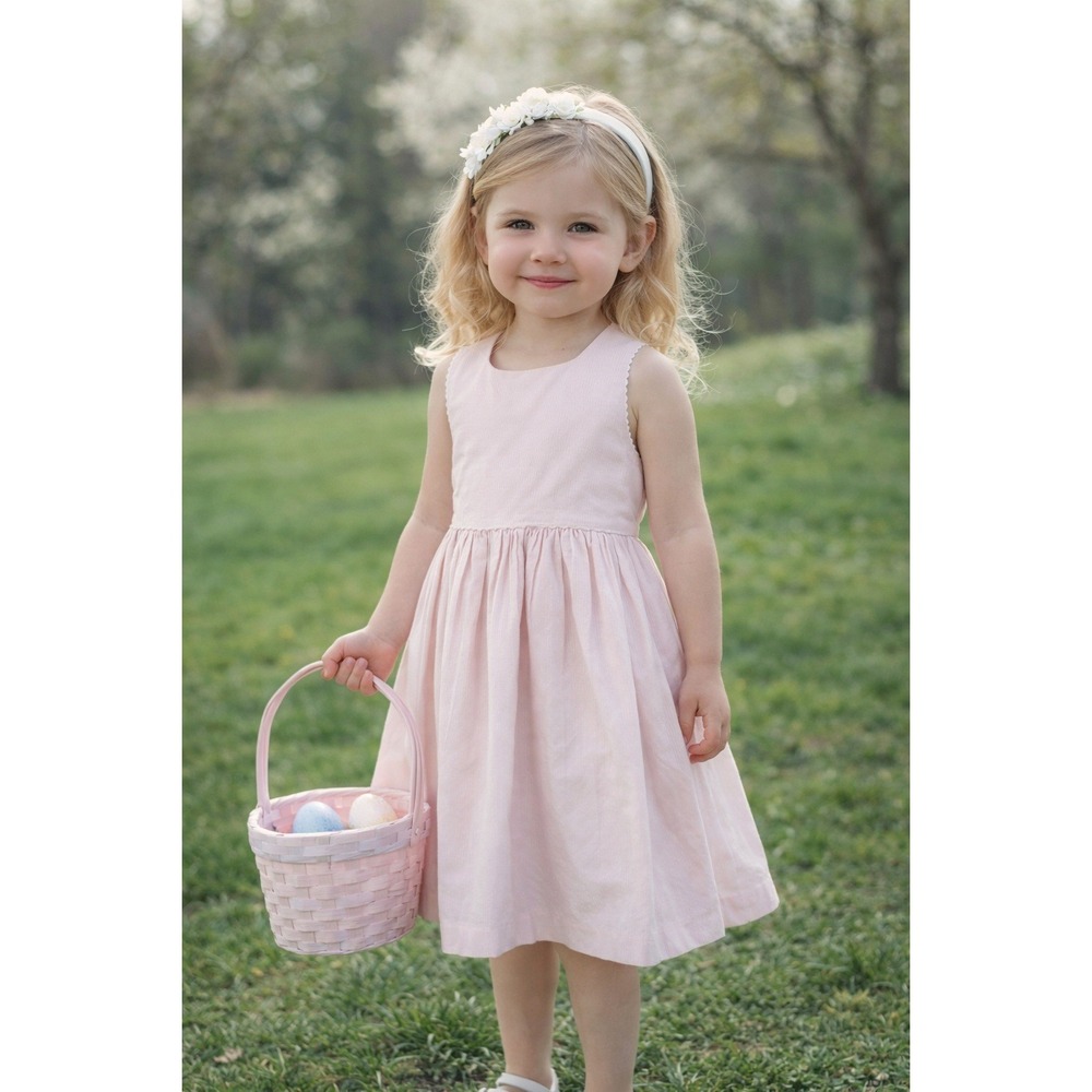 Easter Dress Pink Boutique Plain Goods Connecticut Square Neck Dress‎ Italy Sz 4